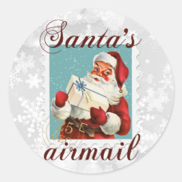 Adesivo Redondo Papais noeis de Natal Airmail