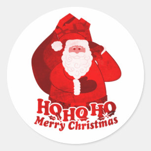 Adesivo Redondo Papais noeis de Natal autocolante de arte