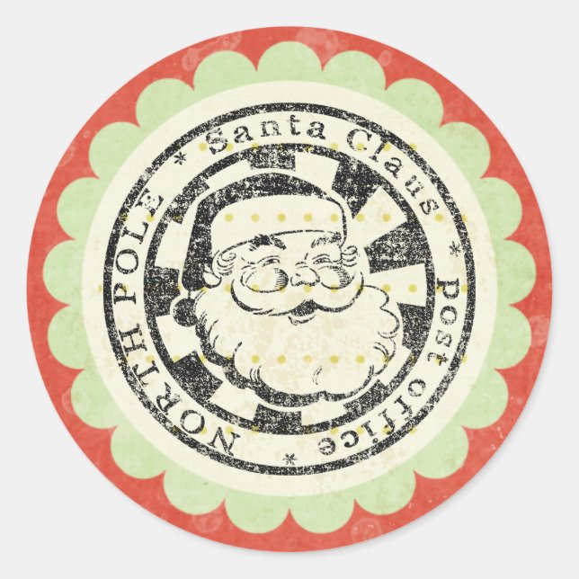 Adesivo Redondo papais noeis de natal autocolantes (Frente)