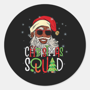 Adesivo Redondo Papais noeis de Natal Black Men African American