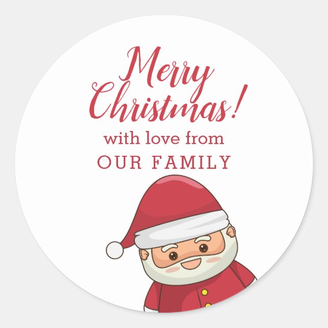 Adesivo Redondo Papais noeis de Natal bonitos e espetaculares pers (Frente)