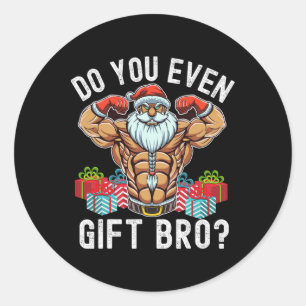 Adesivo Redondo Papais noeis de Natal de Bodybuilding de Levantame