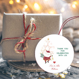 Adesivo Redondo Papais noeis de Natal do Escritório Tini Bit Feliz