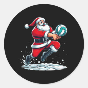 Adesivo Redondo Papais noeis de Natal do Natal de Voleibol Volleyb