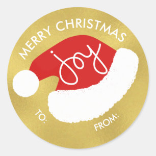 Adesivo Redondo Papais noeis de Natal - Douradas