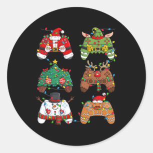 Adesivo Redondo Papais noeis de Natal Elf Luzes de Jogos Controlad