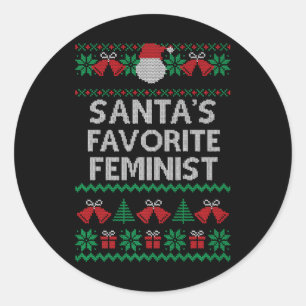 Adesivo Redondo Papais noeis De Natal Favoritos Feministas Feias