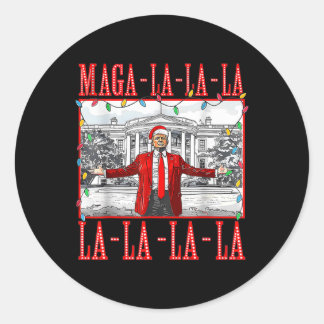 Adesivo Redondo Papais noeis de Natal Mega La La La Engraçado Trum