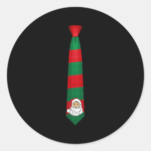 Adesivo Redondo Papais noeis de Natal, Necktie Engraçado Vestido N