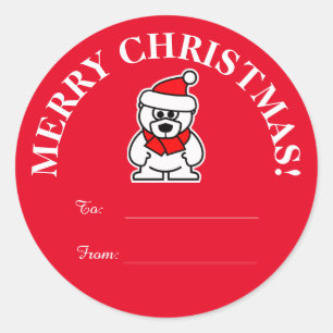 Adesivo Redondo Papais noeis de Natal personalizados de e para aut
