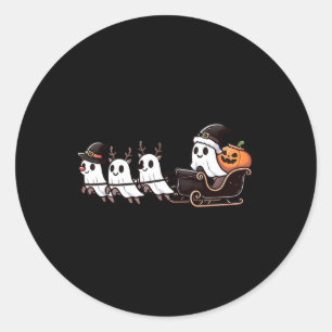 Adesivo Redondo Papais noeis de Natal Reindeer Ghost Happy G
