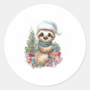 Adesivo Redondo Papais noeis de Natal Safari de Camisa Lenta