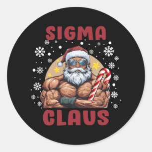 Adesivo Redondo Papais noeis de Natal Sigma Claus Men Feliz Rizzma