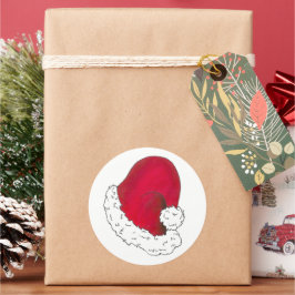 Adesivo Redondo Papais noeis de Natal Vermelho Brancos Pai Natal C