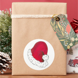 Adesivo Redondo Papais noeis de Natal Vermelho Brancos Pai Natal C