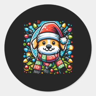 Adesivo Redondo Papais noeis De Patas De Natal Bonitas Design Para