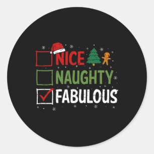 Adesivo Redondo Papais noeis de pijama de Natal fantásticas, Clau