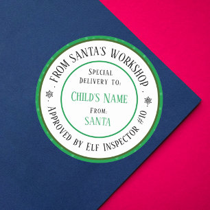 Adesivo Redondo Papais noeis de presentes do Xmas Nome personaliza