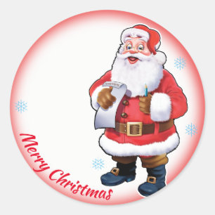 Adesivo Redondo Papais noeis de salgadinhos de Natal