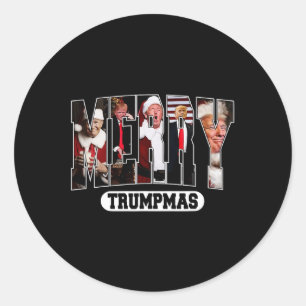 Adesivo Redondo Papais noeis de Trumpmas de feliz espetam pijamas