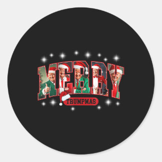 Adesivo Redondo Papais noeis de Trumpmas de feliz espetam pijamas 