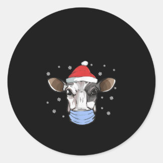 Adesivo Redondo Papais noeis De Vaca De Leite Enfrentam Mascaramen