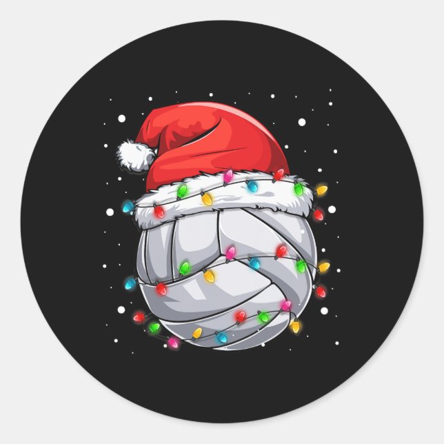 Adesivo Redondo Papais noeis De Voleibol De Natal Xmas Ball Ki De  (Frente)