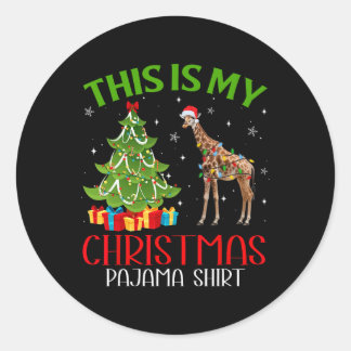 Adesivo Redondo Papais noeis De Xmas Engraçados Luzes Esta É Minha