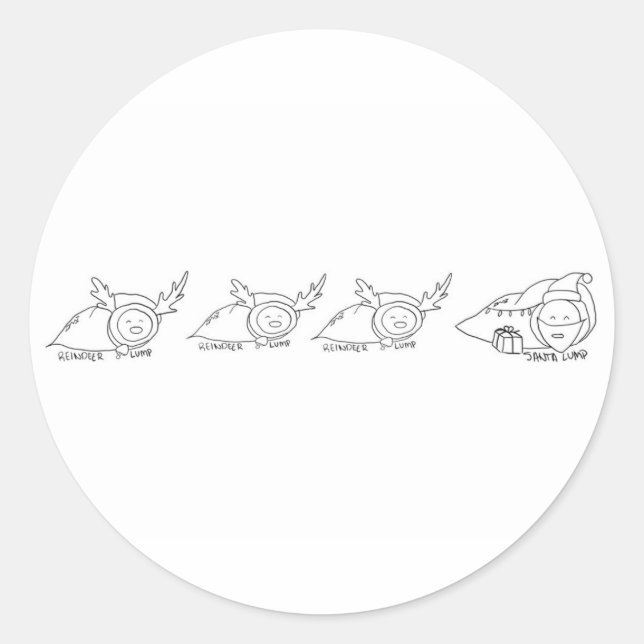 Adesivo Redondo Papais noeis e nódulos de renas (Frente)