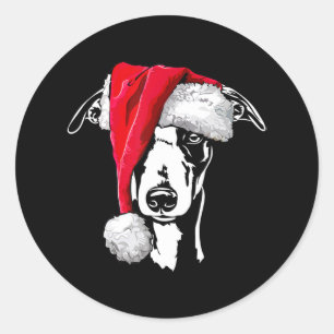Adesivo Redondo Papais noeis Engraçados Cachorro de Natal Mamãe 