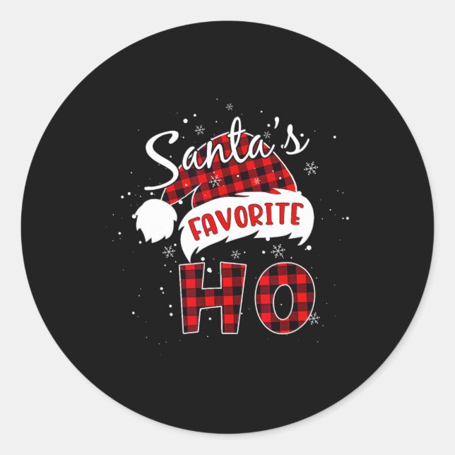 Adesivo Redondo Papais noeis Engraçados Favoritos Ho Christmas Xad (Frente)
