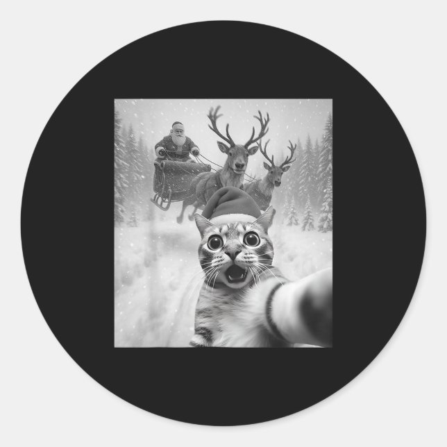 Adesivo Redondo Papais noeis Engraçados Selfie Feliz Natal Xmas Pa (Frente)