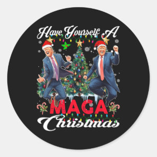 Adesivo Redondo Papais noeis Engraçados Trump Tenham Um Mega Chris