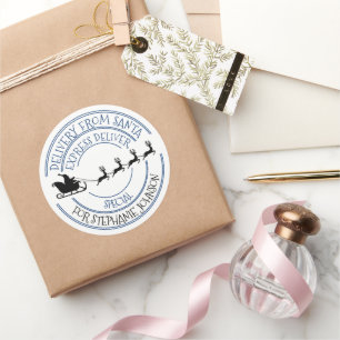 Adesivo Redondo Papais noeis especiais de entrega presente de Nata