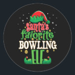 Adesivo Redondo Papais noeis Favoritas Boliche Elf Christmas Match<br><div class="desc">Papais noeis Favoritas Boliche Elf Christmas Matler Bowler</div>