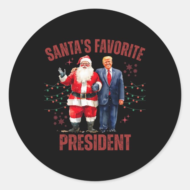Adesivo Redondo Papais noeis Favoritos Presidente Natal Engraçado  (Frente)