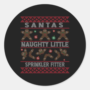 Adesivo Redondo Papais noeis Feios Sprinkler Fitter Job