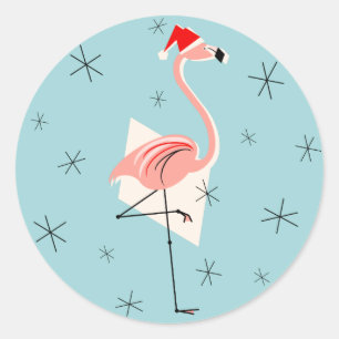 Adesivo Redondo Papais noeis Flamingo