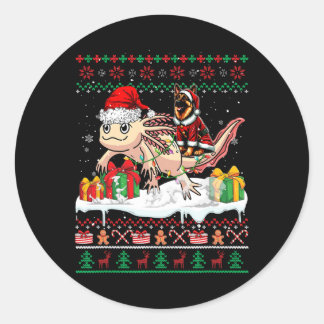 Adesivo Redondo Papais noeis German shepherd Andando Axolotl na ne