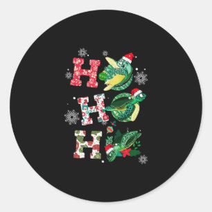 Adesivo Redondo Papais noeis Ho  Tartarugas Enfeites de natal Deco