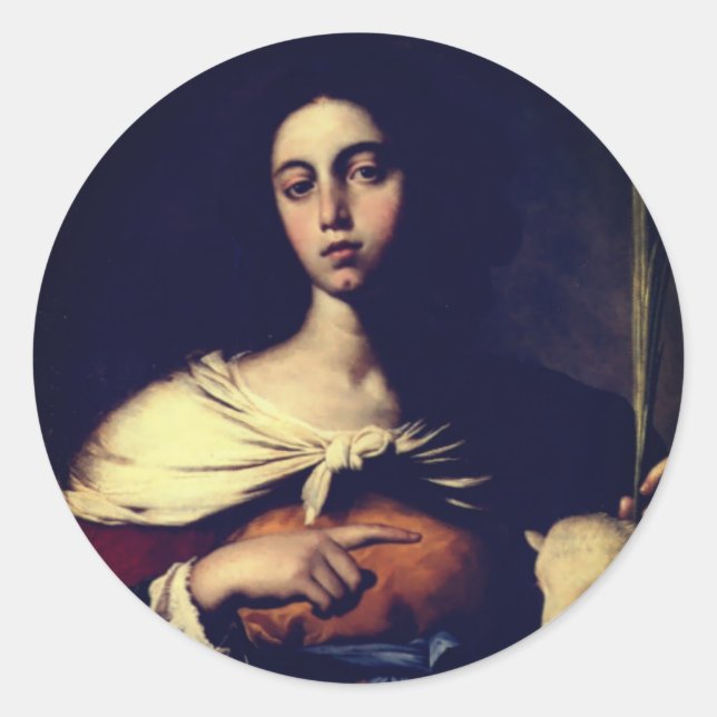 Adesivo Redondo Papais noeis Inés (por Guarino, 1650) Classic Roun (Frente)