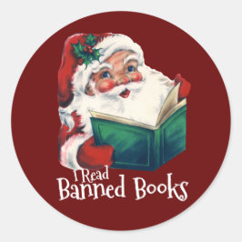 Adesivo Redondo Papais noeis Lê Livros Banidos