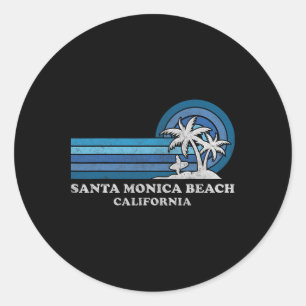 Adesivo Redondo Papais noeis Monica Beach California Family Summer