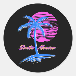 Adesivo Redondo Papais noeis Monica Beach Ulun 80s Estética Vaporw