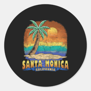 Adesivo Redondo Papais noeis Monica California Vintage afressou So