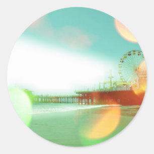 Adesivo Redondo Papais noeis Monica Pier Green Orange Sparkles Edi