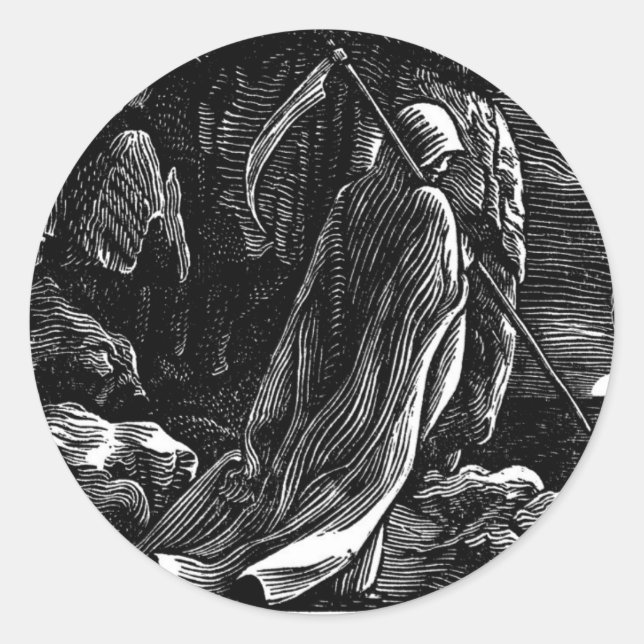 Adesivo Redondo Papais noeis Muerte (mexicano Grim Reaper) (Frente)