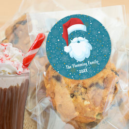 Adesivo Redondo Papais noeis Negros Personalizados no Natal