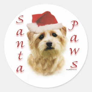 Adesivo Redondo Papais noeis Norfolk Terrier Paws