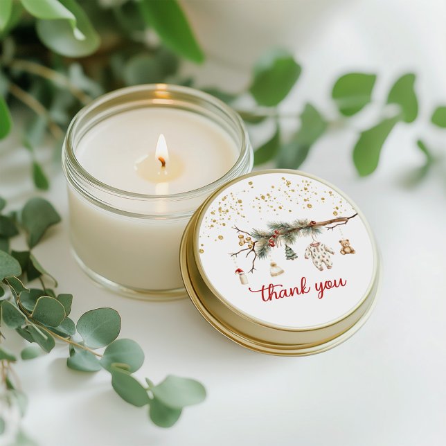 Adesivo Redondo Papais noeis obrigado de inverno chá de fraldas (Criador carregado)